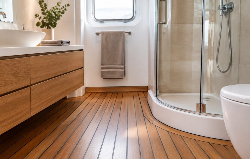 parquet salle de bains pont ed bateau